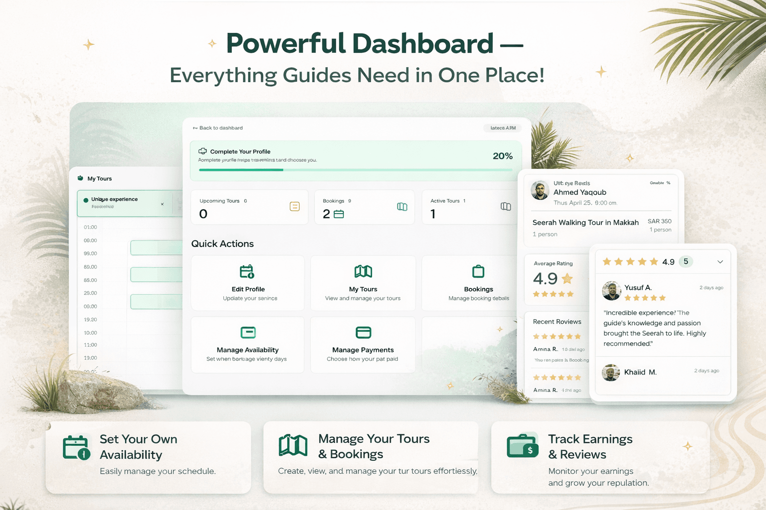 Unity Umrah guide dashboard preview